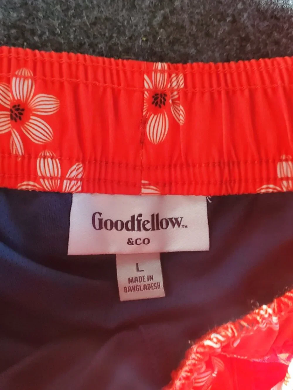 Goodfellow & Co - Men's 5'' Floral Print E-waist Swim Trunks - Goodf Red